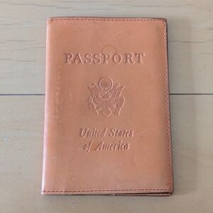Abas Bright Orange Leather Passport Cover – US Passport Design